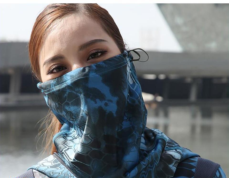Camouflage Neck &  Face Sun Germ Shield Outdoor Clothing  BushLine