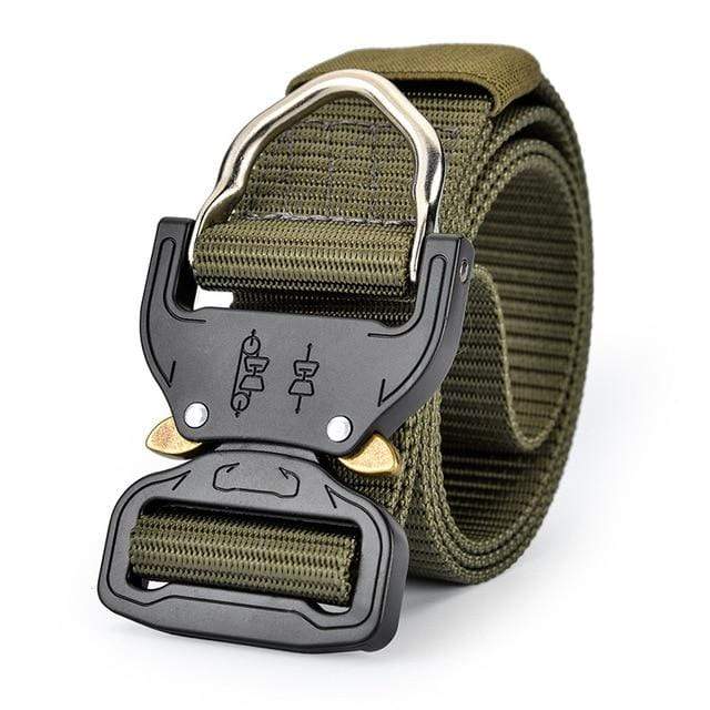 Canvas Belt Metal Quick Lock Buckle tacticle clothing BushLine Green 100cm