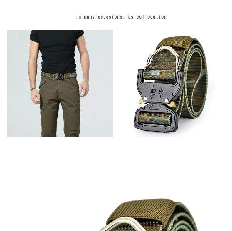 Canvas Belt Metal Quick Lock Buckle tacticle clothing  BushLine
