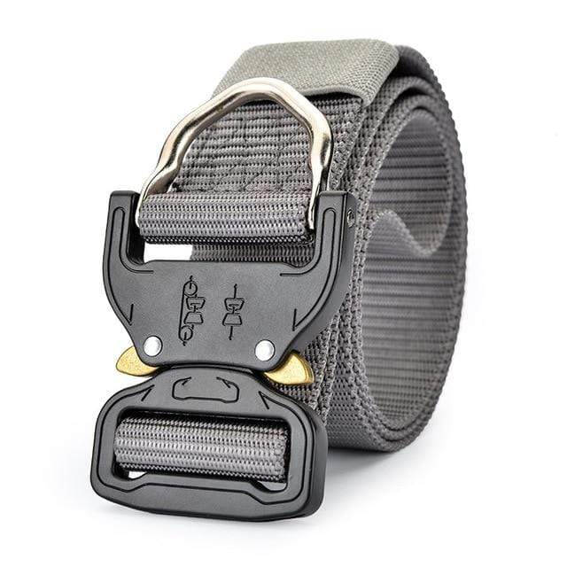 Canvas Belt Metal Quick Lock Buckle tacticle clothing BushLine Gray 100cm