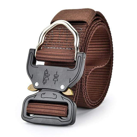 Canvas Belt Metal Quick Lock Buckle tacticle clothing BushLine Coffee 100cm