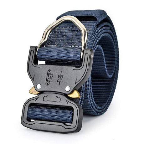 Canvas Belt Metal Quick Lock Buckle tacticle clothing BushLine Blue 100cm