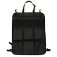 Black panel laid flat, top mounting strap buckled above four webbing loops