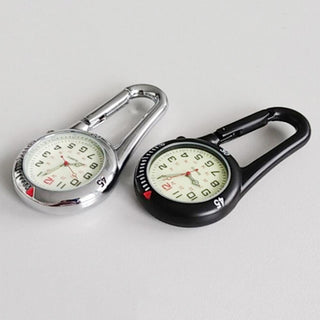 Carabiner Compass Watch Black or Silver Optics  