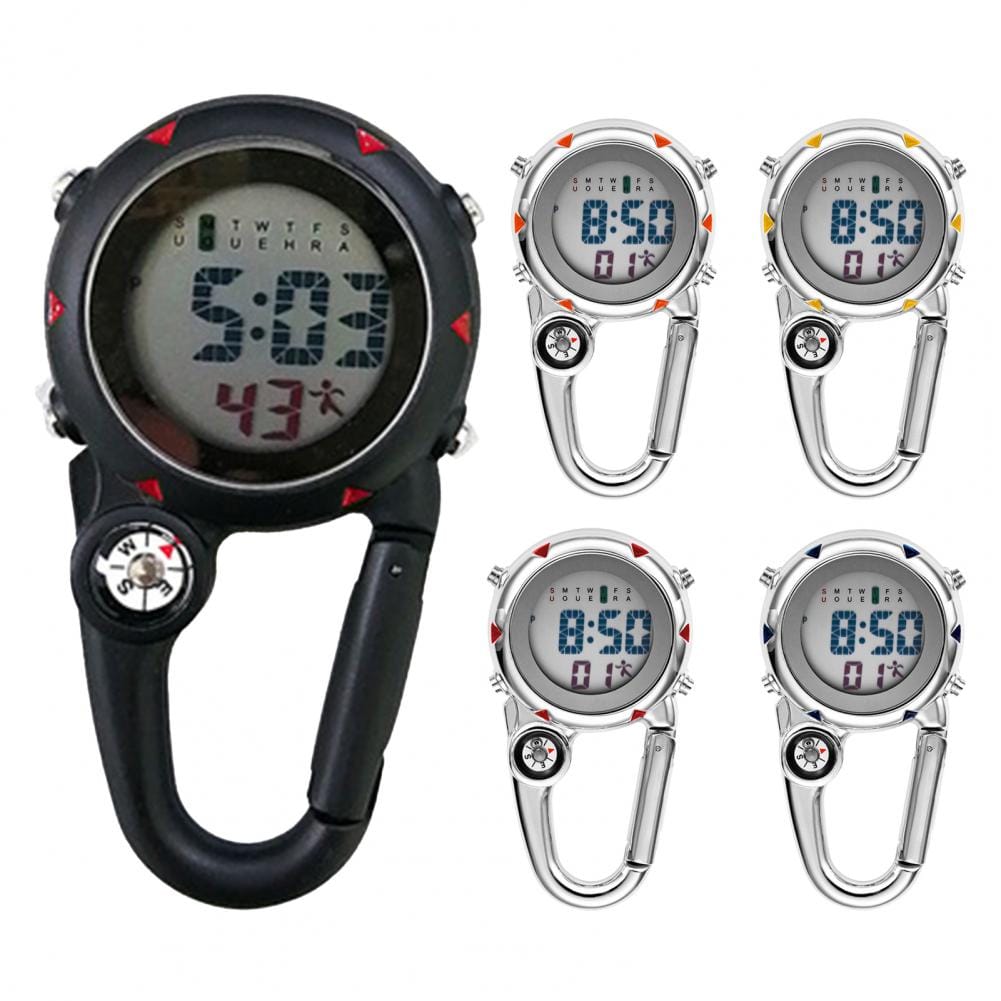 Clip On Carabiner Digital Sports Watches Quartz Optics BushLine