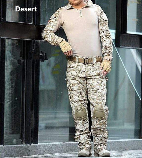 Combat Shirt + Cargo Pants Knee Pads tacticle clothing BushLine Desert S