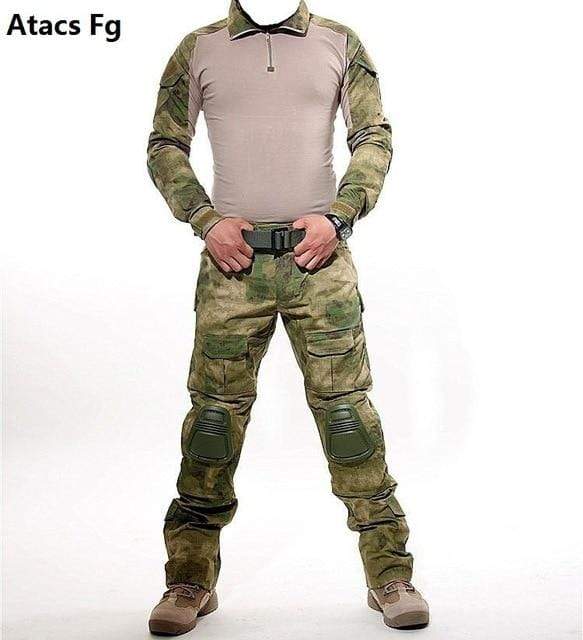 Combat Shirt + Cargo Pants Knee Pads tacticle clothing BushLine Atacs Fg S