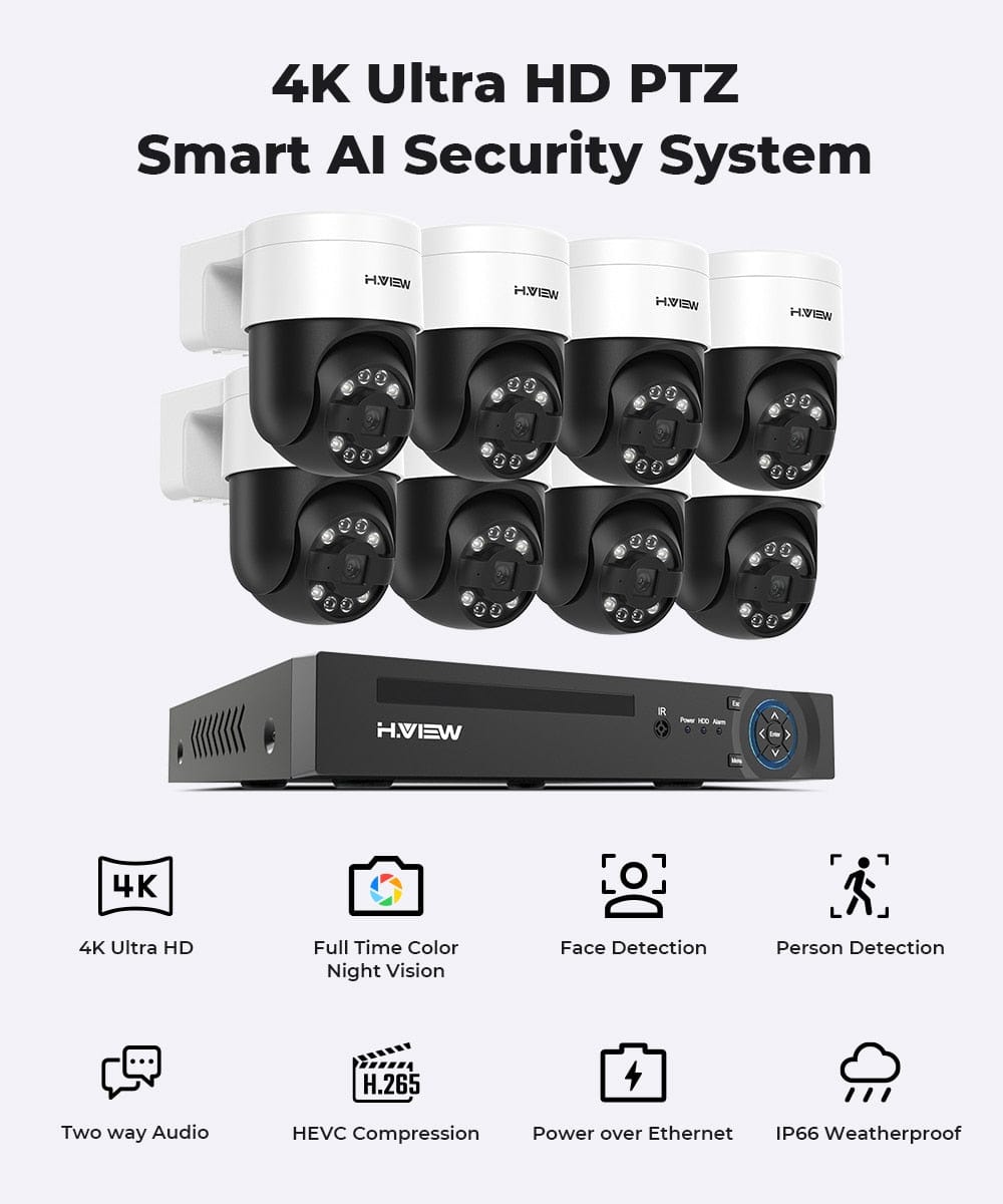 H.View AI Human Detect Security Camera Security Cameras  BushLine