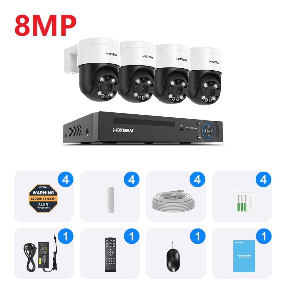 H.View AI Human Detect Security Camera Security Cameras  BushLine