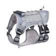 Grey harness studio view showing padded mesh lining and the chest D-ring