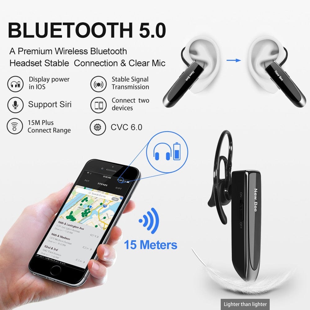Heavy-Duty Bluetooth 5.0 Earpiece Audio  