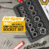 14pc Impact Extraction Socket Set, Bolt Nut Remover tools  BushLine