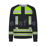 Hi Vis Hoodie Sweat Shirt Black/yellow Hi-Vis & Safety BushLine Sweatshirts XS