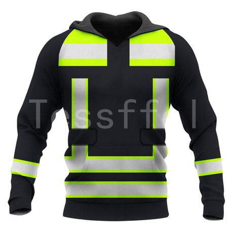 Hi Vis Hoodie Sweat Shirt Black/yellow Hi-Vis & Safety BushLine Hoodies XS