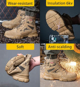 Impact Proof Outdoor Mens Tan Work Boots Adventure Footware BushLine safety shoes 7