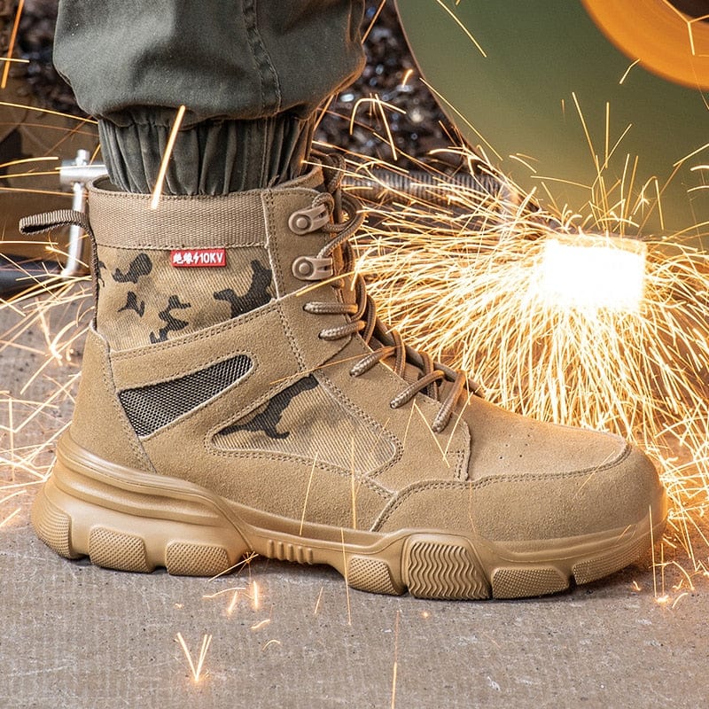 Impact Proof Outdoor Mens Tan Work Boots Adventure Footware  BushLine