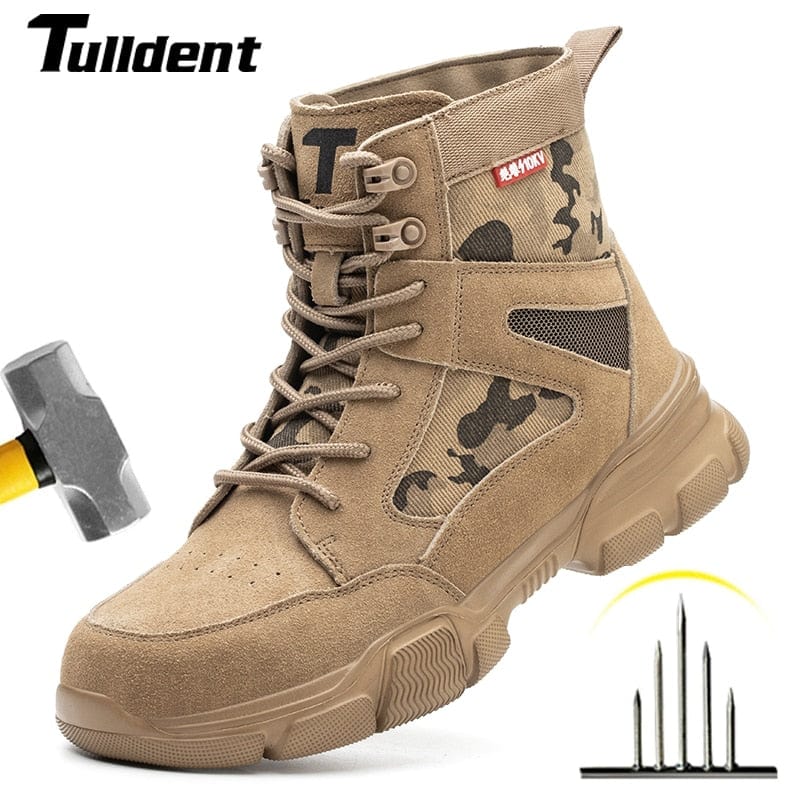Impact Proof Outdoor Mens Tan Work Boots Adventure Footware  BushLine