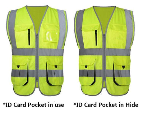 Khaki Work Safety Vest High Visibility Outdoor Clothing  