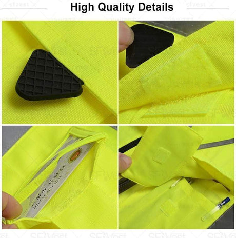 Khaki Work Safety Vest High Visibility Outdoor Clothing  