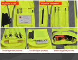 Khaki Work Safety Vest High Visibility Outdoor Clothing  