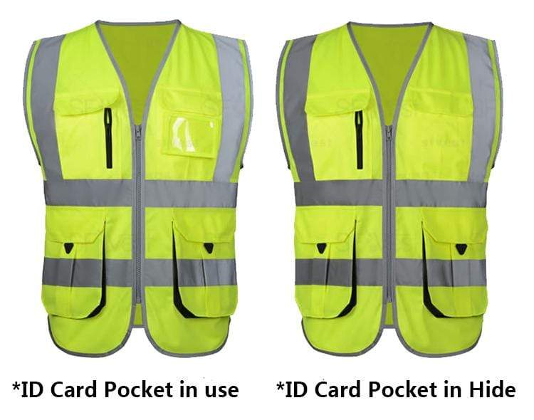 Khaki Work Safety Vest High Visibility Outdoor Clothing  BushLine