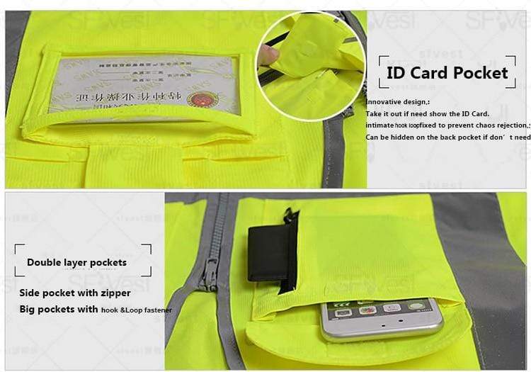 Khaki Work Safety Vest High Visibility Outdoor Clothing  BushLine
