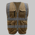 Khaki Work Safety Vest High Visibility Outdoor Clothing BushLine Khaki XL-Chest124cm