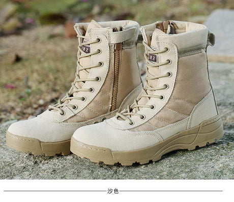 Mens Tactical Boots Breathable Leather & Mesh army surplus  