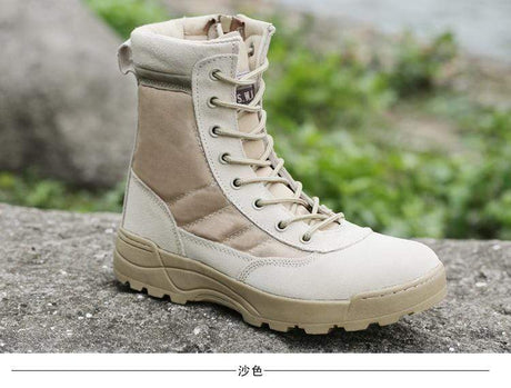 Mens Tactical Boots Breathable Leather & Mesh army surplus  