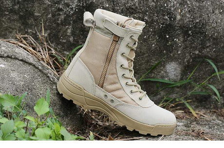 Mens Tactical Boots Breathable Leather & Mesh army surplus  