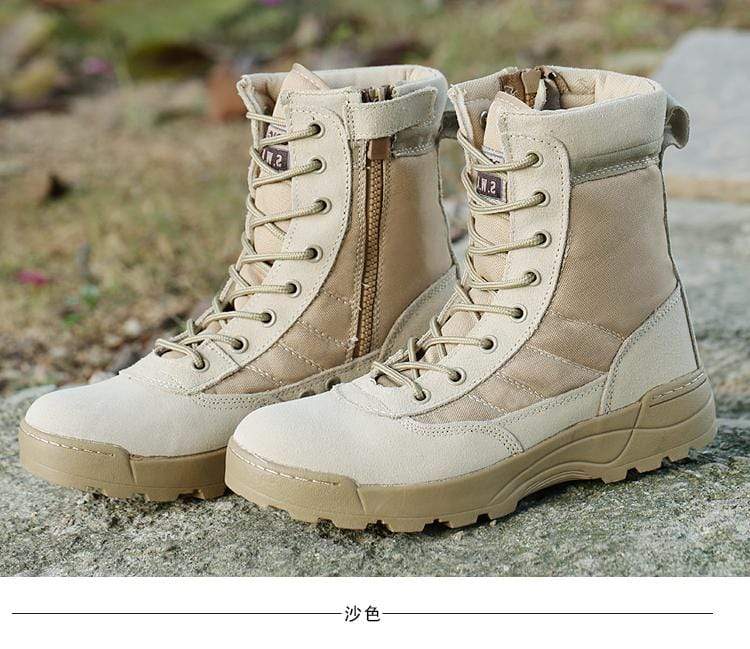 Mens Tactical Boots Breathable Leather & Mesh army surplus  BushLine