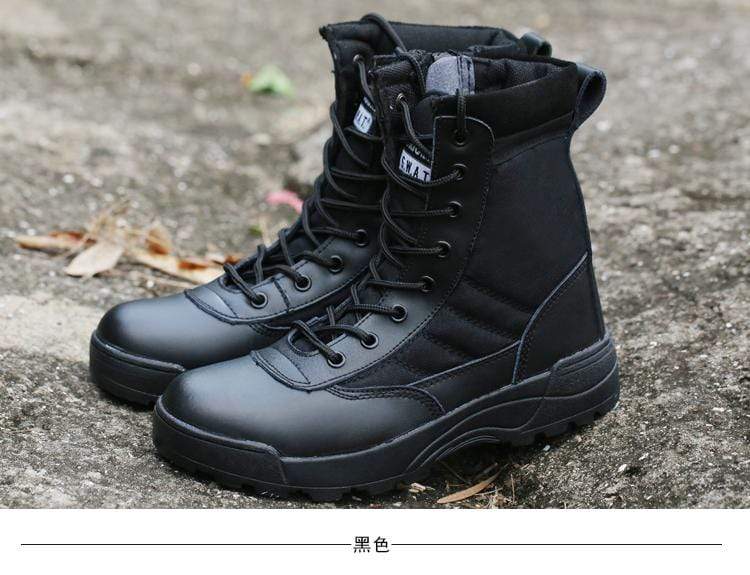 Mens Tactical Boots Breathable Leather & Mesh army surplus  BushLine