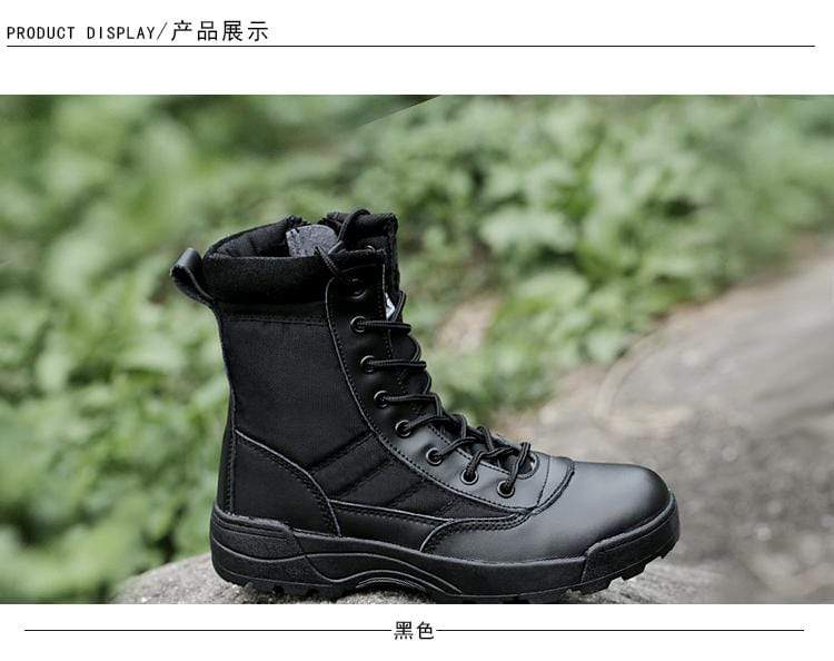 Mens Tactical Boots Breathable Leather & Mesh army surplus  BushLine
