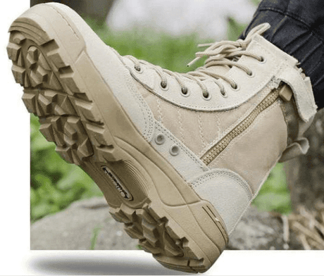 Mens Tactical Boots Breathable Leather & Mesh army surplus  BushLine