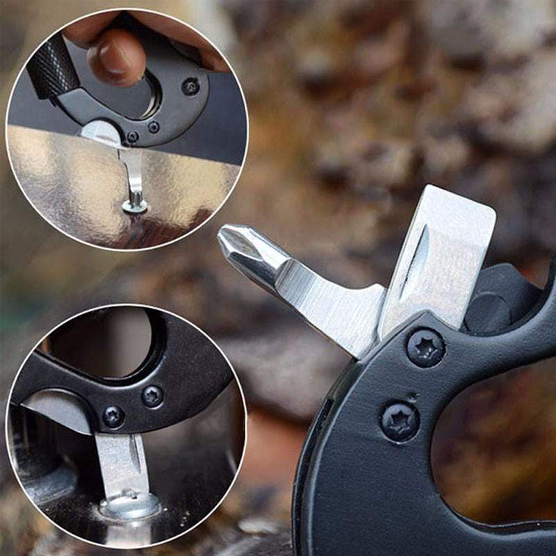 Multi-Tool Folding Knife Slotted Screwdriver 5 In 1 Carabiner Multi-tools  BushLine