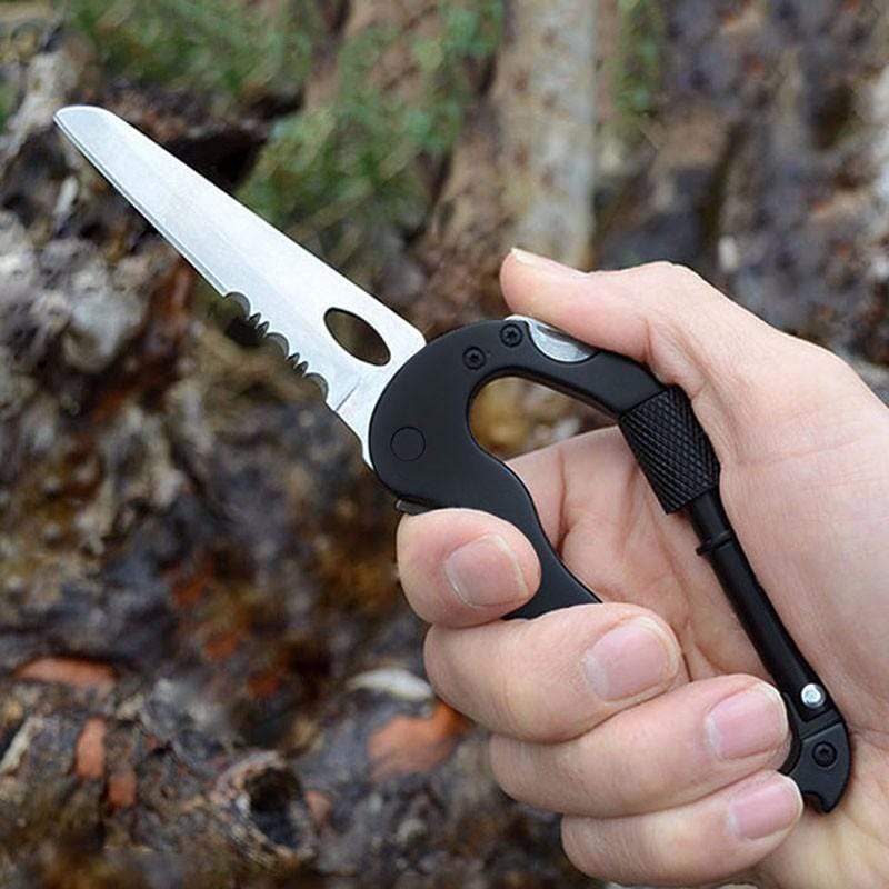 Multi-Tool Folding Knife Slotted Screwdriver 5 In 1 Carabiner Multi-tools  BushLine