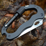Multi-Tool Folding Knife Slotted Screwdriver 5 In 1 Carabiner Multi-tools BushLine Black
