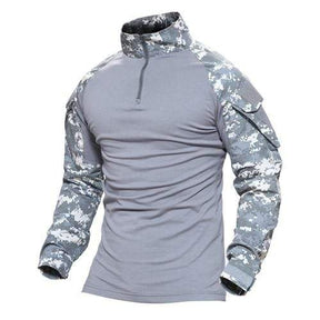 ACU colourway, three-quarter front view, grey knit torso with grey and white digital camouflage sleeves