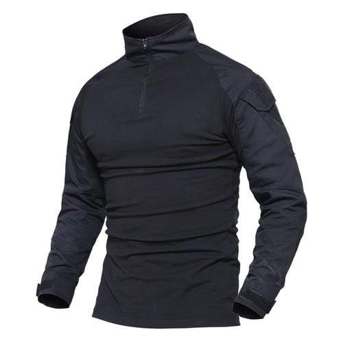 Multicam Military Men Long Sleeve Shirt tacticle clothing BushLine Black S