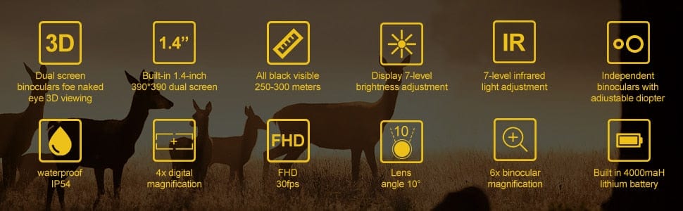 NV8000 Night Vision Google Binoculars Head mountable Infrared Optics  BushLine