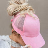 New Woman Ponytail Baseball Cap Hats BushLine A Pink