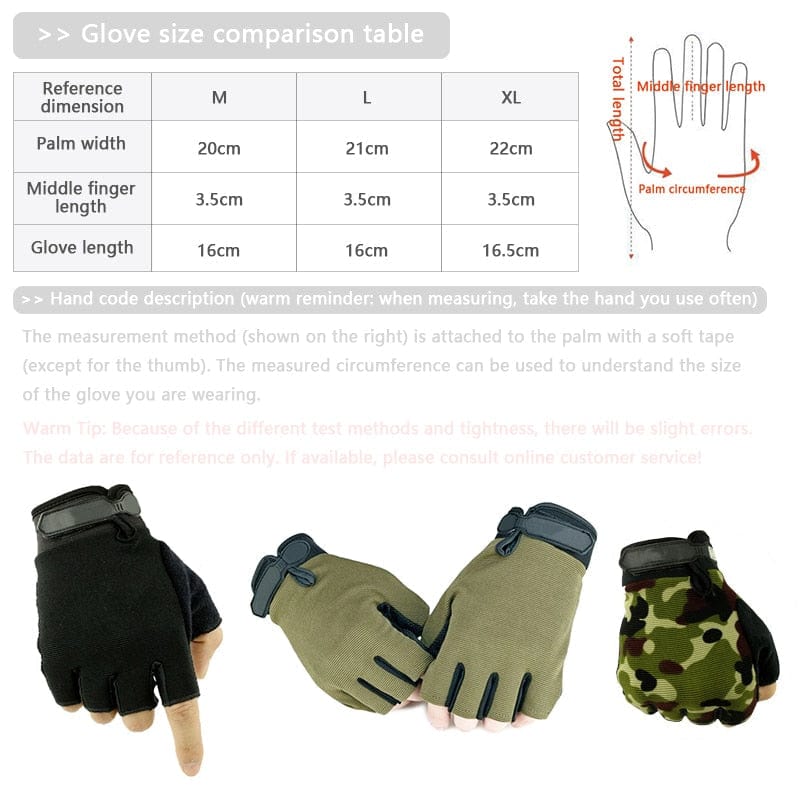 Non-slip Half Finger Gloves gloves  BushLine