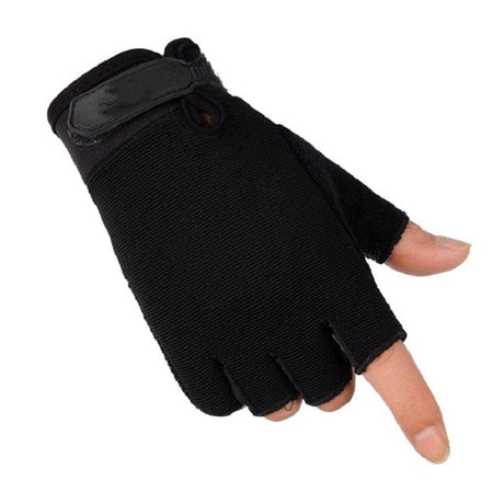 Non-slip Half Finger Gloves gloves BushLine half-black M