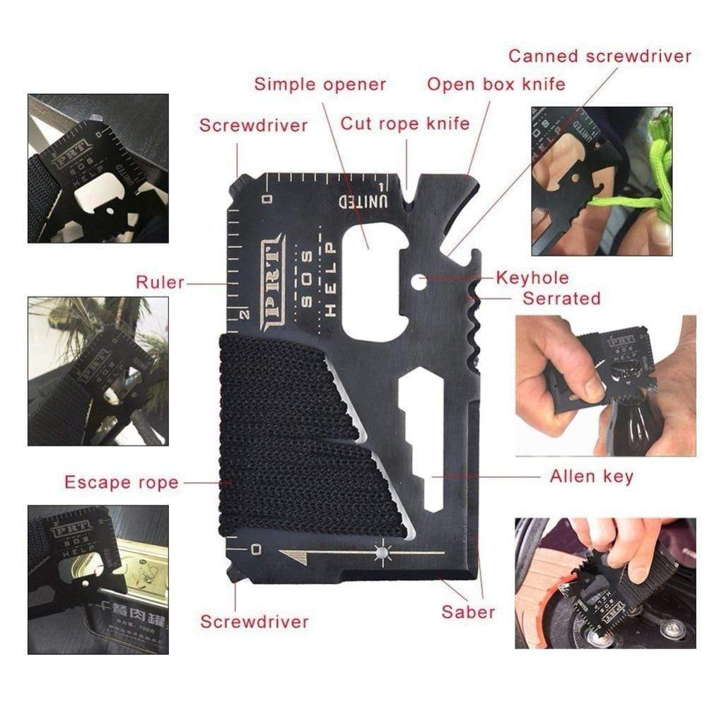 Outdoor Basic Survival Emergency Aid Tool Kits 13 in 1 survival  BushLine