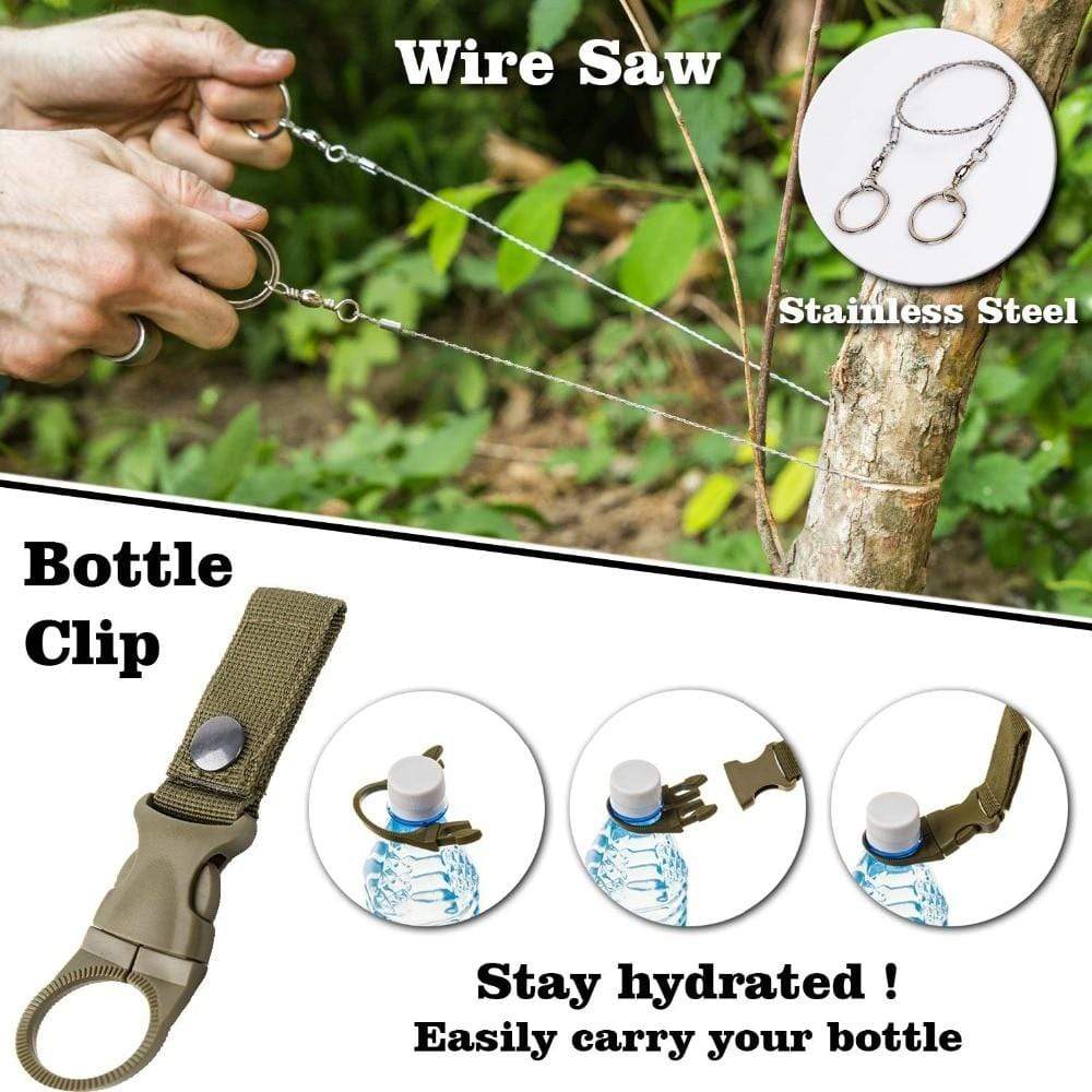 Outdoor Basic Survival Emergency Aid Tool Kits 13 in 1 survival  BushLine