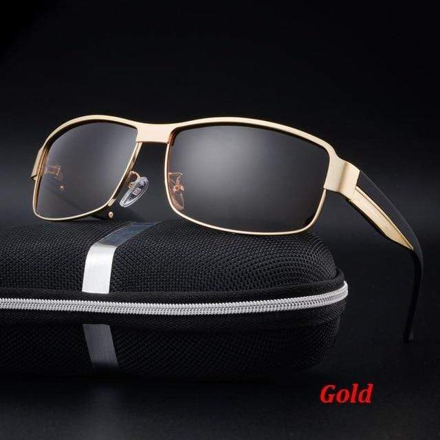 Pilot Polarized Sunglasses + Case Optics BushLine Gold