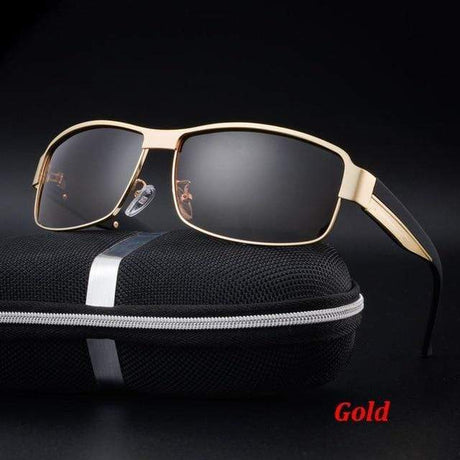 Pilot Polarized Sunglasses + Case Optics BushLine Gold
