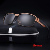 Pilot Polarized Sunglasses + Case Optics BushLine Brown