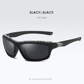 Black frame with black lenses, three-quarter view on a plain white background.