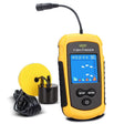 Yellow LUCKY handheld with a corded transducer on a yellow float disc